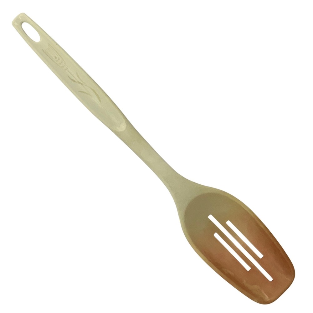 Vintage Foley Wheat Stalk Slotted Spoon Nylon Cream 11.5in